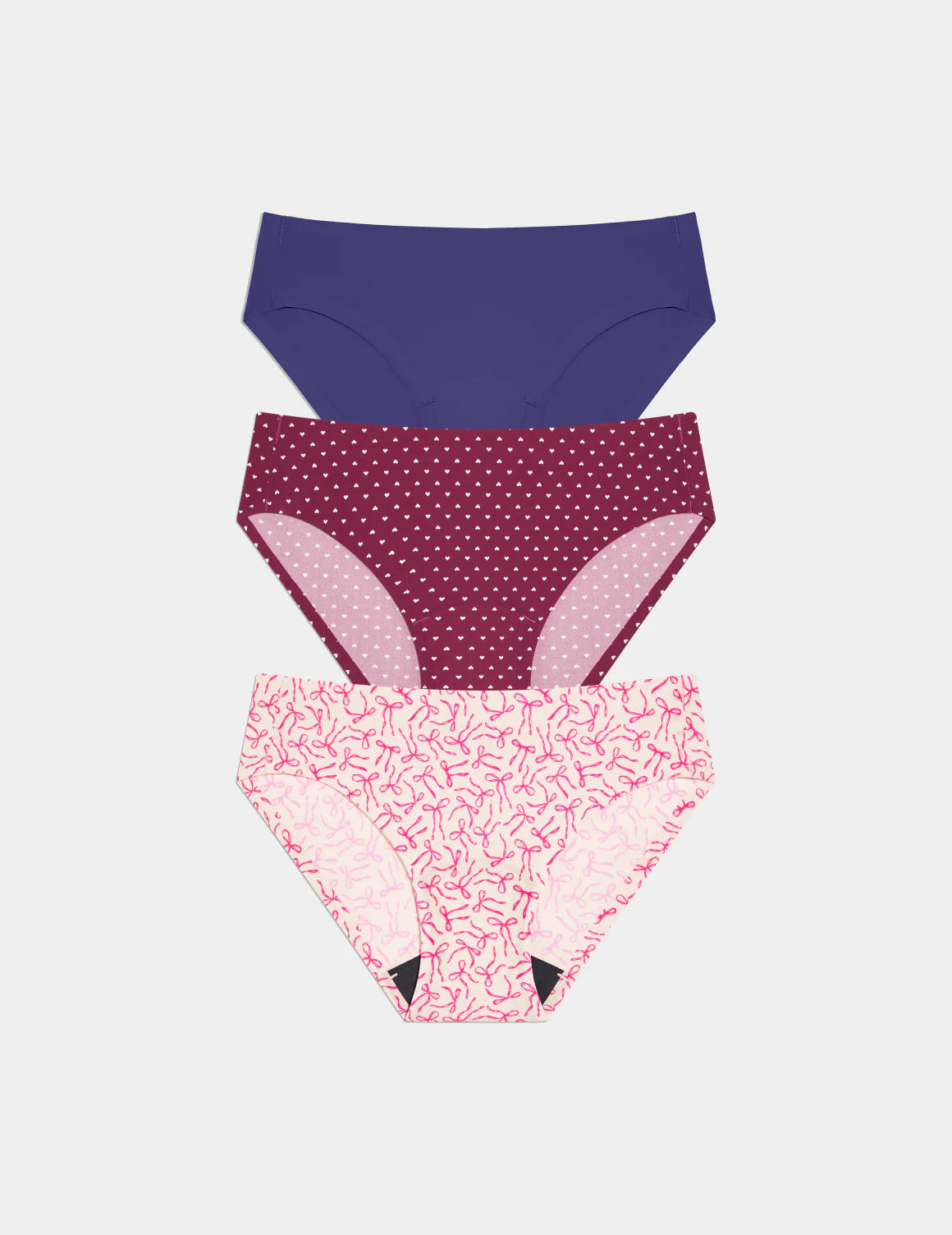 | Candy Heart/Pink Bows/Deep Blue
